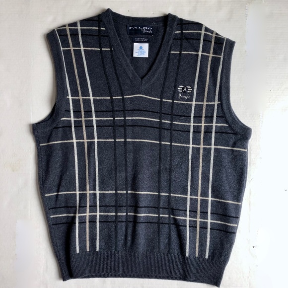 Scotland Gray Wool Plaid Sweater Vest 